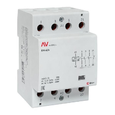 Контактор модульный КМ 40А 3NO+1NC 230В AC (3 мод.) AVERES EKF km-av-3-40-31-230V
