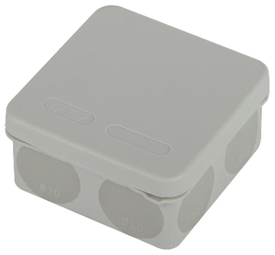 Коробка распаячная 80х80х40мм двухкомпонентн. HF стойкая к УФ прямой монтаж IP67 сер. KOR-80-80-40-9g-2MP Эра Б0060290