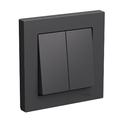 Выключатель 2-кл. AtlasDesign сх.5 10АХ в сборе базальт SE ATN001452