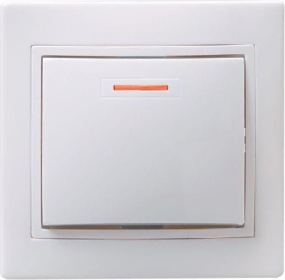 Выключатель 1-кл. СП Кварта 10А IP20 ВС10-1-1-КБ с индикацией бел. GENERICA EVK11-K01-10-DM