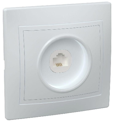 Розетка телефонная 1-м СП Кварта РТ10-КБ IP20 бел. GENERICA ETK10-K01-DM