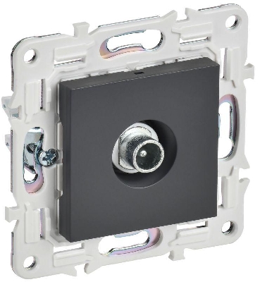 Розетка телевизионная проходная TV SKANDY SK-A17T титан IEK SK-A10-P-K48