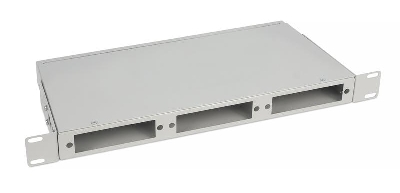 Кросс бокс оптический FO-CS-19-3FP-GY 19дюйм 1U на 3 адаптерные панели сер. Cabeus 11109c