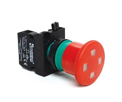 Кнопка аварийная с окошком 1НЗ диаметр 40мм EMAS CP200EP