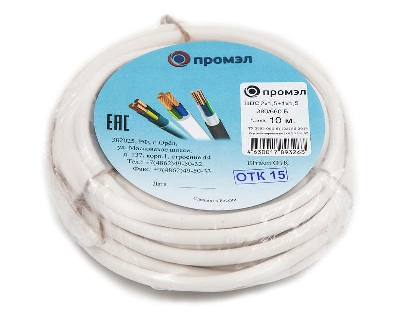 Провод ПВС 3х1.5 (2х1.5+1х1.5) 380В Б (бухта 10м) (шт) ПромЭл 13321610