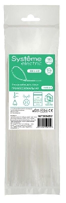 Стяжка кабельная 300х4.8 бел. (уп.100шт) SE IMT30048W