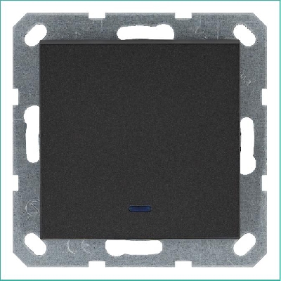 Выключатель 1-кл. 10А IP20 с подсветкой механизм антрацит Jasmart G3011NB