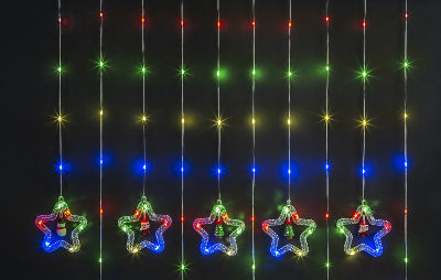 Гирлянда светодиодная "Бахрома" "Звезды и фигурки" 95 014 NGF-D035-03 3х0.6м RGBY IP20 NAVIGATOR 95014