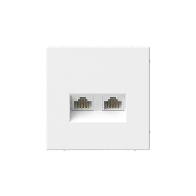Розетка компьютерная 2-м ArtGallery RJ45 + RJ45 кат.5E механизм лотос SE GAL001385