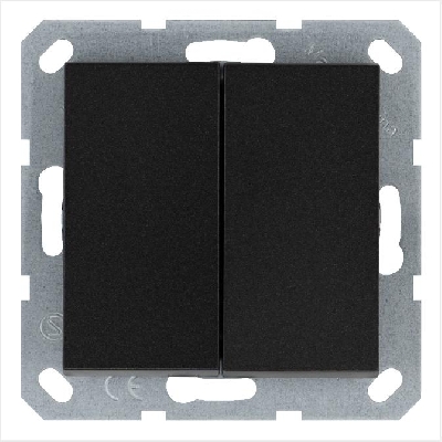 Переключатель перекрестный 2-кл. 10А IP20 механизм антрацит Jasmart G3014B