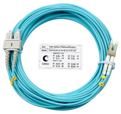 Шнур оптический duple FOP-50-LC-SC-25m x LC-SC 50/125 Cabeus 8474c