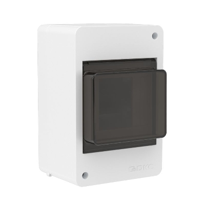 Щиток настенный Фрейм (FRAME) 4мод. с тонированной дверцей бел. DKC F04W0WD