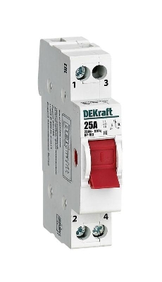 Выключатель-разъединитель трехпозиционный 1P 25А ВР-103 DEKraft 17202DEK