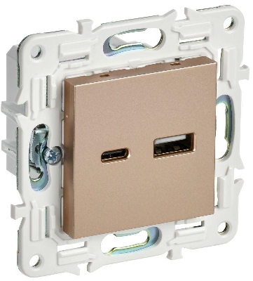 Розетка USB A+C 18Вт SKANDY SK-R13Sa песочн. IEK SK-U22-018-K98