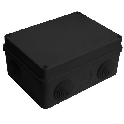 Коробка распределительная ОП 150х110х70мм 10 выходов 6 гермовводов крышка на винтах материал - полипропилен IP54 черн. Epplast 210300