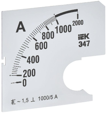 Шкала сменная для амперметра Э47 1000/5А-1.5 72х72мм IEK IPA10D-SC-1000