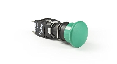 Кнопка нажимная возвратная грибовидная (1НО) зел. EMAS D100YM30Y