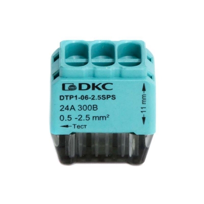 Клеммная колодка на 6 проводника до 2 5кв.мм. на токи до 24А DKC DTP1-06-2.5SPS