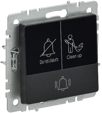 Кнопка звонка BRITE 10А ВС10-1-9-БрЧ для отелей с индик. механизм черн. IEK BR-V14-2-10-K02