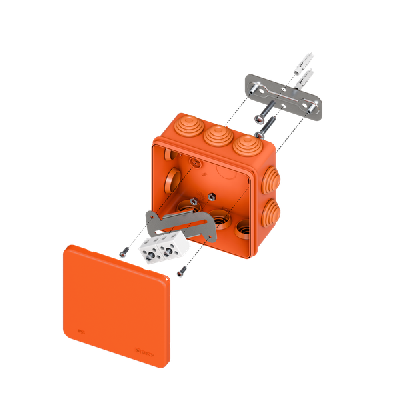 Коробка огнестойкая E45 100х100х50мм IP55 с клеммниками 4 полюса 0.5-10кв.мм HF EKF plc-kmfr-100-410