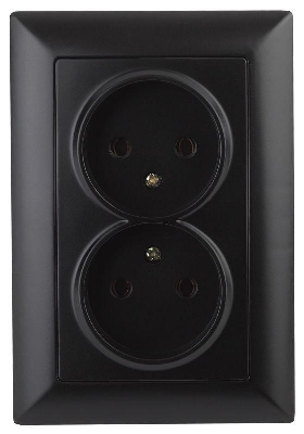 Розетка 2-м СП Solo 4-204-05 16А 250В IP20 без заземл. антрацит Intro Б0053670