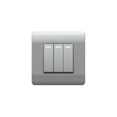 Переключатель 3-кл. NEW3-E 10А с подсветкой серебр. CHINT 431513