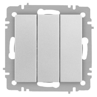 Выключатель 3-кл. СП Accent 6-106-03 10А IP20 250В AL/CU алюм. Intro Б0063536
