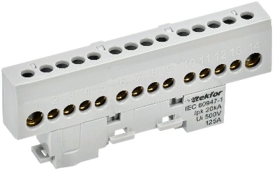 Шина L "фаза" изол. на универс. держ. 8х12-14-Ср TEKFOR IEK TF-NN20-14-KL-K03