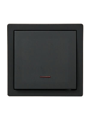 Выключатель 1-клав. с инд. LETO черн. бархат LEZARD 752-4200-111