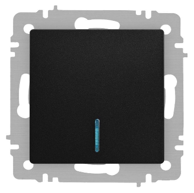 Выключатель 1-кл. СП Accent 6-102-05 10А IP20 250В с подсветкой AL/CU антрацит Intro Б0063475