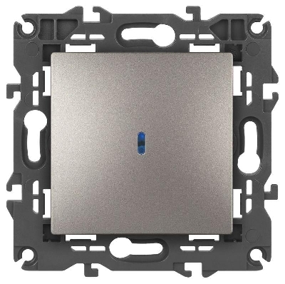 Выключатель Elegance 14-1102-16 250В 10АХ с подсветкой титан Эра Б0065785