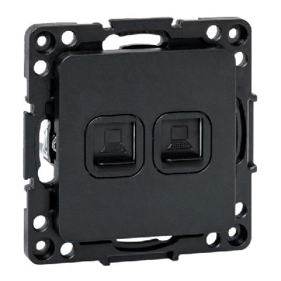 Розетка компьютерная 2-м Стокгольм RJ-45 механизм черн. EKF EZK02-035-10