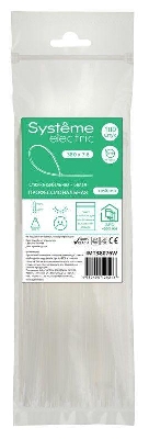 Стяжка кабельная 380х7.6 бел. (уп.100шт) SE IMT38076W