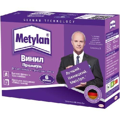 Клей обойный Метилан Винил Премиум без индикатора 200г (горизонтальный формат) Момент Б0023080