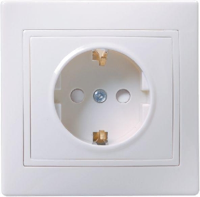 Розетка 1-м СП Кварта РСш10-3-КБ 16А IP20 с заземл. защ. шторки бел. GENERICA ERK11-K01-16-DM