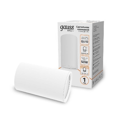 Светильник Basic накладной под лампу GU10 бел. GAUSS HD060