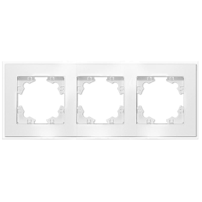 Рамка 3-м Афина стеклянная бел. UNIVersal 2244