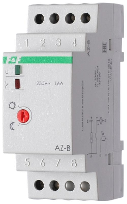 Фотореле AZ-B (выносной герметичный фотодатчик IP65 монтаж на DIN-рейке 2 модуля 230В 16А 1НО IP20)(аналог ФР-7Е) F&F EA01.001.009