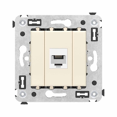 Розетка телефонная 1-м СП Avanti "Ванильная дымка" RJ12 без шторок механизм DKC 4405613