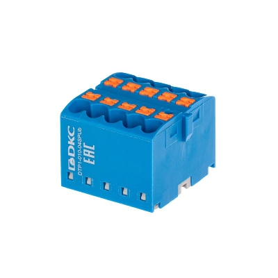 Блок распределительный зажим push-in 10 точек подключения 2.5кв.мм син. DKC DTP1-010-04SPUB