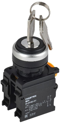 Переключатель 2 полож. 1НО+1НЗ с ключом черн. MASTER IEK MI-SW60-11Y-3-34-2-K02