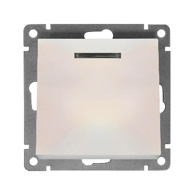 Выключатель 1-кл. СП Афина 10А IP20 с подсветкой механизм жемчуж. Universal A0121-OBr