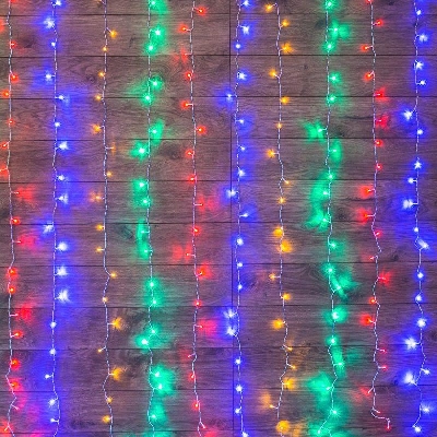 Гирлянда светодиодная "Светодиодный Дождь" 1.5х1.5м LED мультиколор свечение с динамикой провод прозр. 230В Neon-Night 235-019