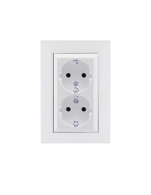 Розетка 2-я Karea RIZZ с заземл. бел. Makel 88001082