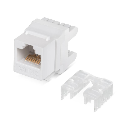 Вставка Keystone Jack RJ45 (8P8C) 180град. кат.6A Dual IDC (110&Krone type) бел. Cabeus 7654c