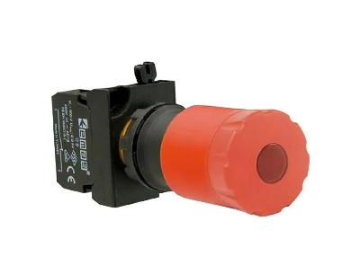 Кнопка аварийная "Грибок" CP d30мм 1НО+1НЗ светодиод 12-30В с возвратом поворотом красн. EMAS CP162ES30