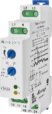 Реле контроля напряжения 3ф РКН-3-21-15 АС230В/AC400В УХЛ4 4-х проводн.схема вкл.; асимметр. регулир. порогов; задержка срабат. от 0.1...10с ток контактов исполнит.о реле 8А 2п Меандр A8302-16934065