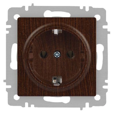 Розетка 1-м СП Accent 6-202-10 16А IP20 250В 2P+E Schuko венге Intro Б0063703