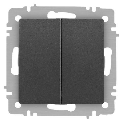 Переключатель 2-кл. СП Accent 6-107-07 10А IP20 250В AL/CU графит Intro Б0063568