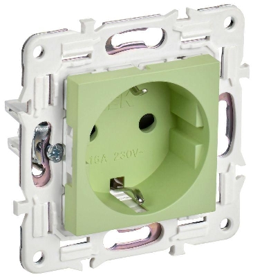 Розетка SKANDY 16А с заземл. защ. шторки SK-R04G мятный IEK SK-R14-16-K06